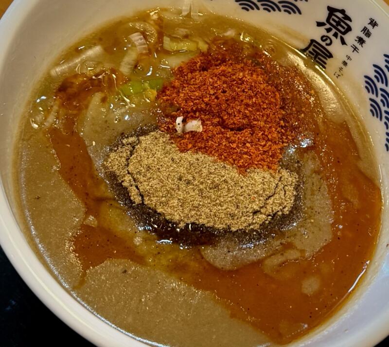 麺華 春は桜に牡丹 秋田県秋田市東通 秋田駅裏 辛辛つけめん 辛いつけ麺 辛め 具