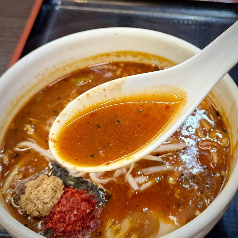 麺屋 はつがい 津志田店 岩手県盛岡市津志田中央 岩手飯岡駅 辛つけめん 辛いつけ麺 並盛 つけ汁 スープ