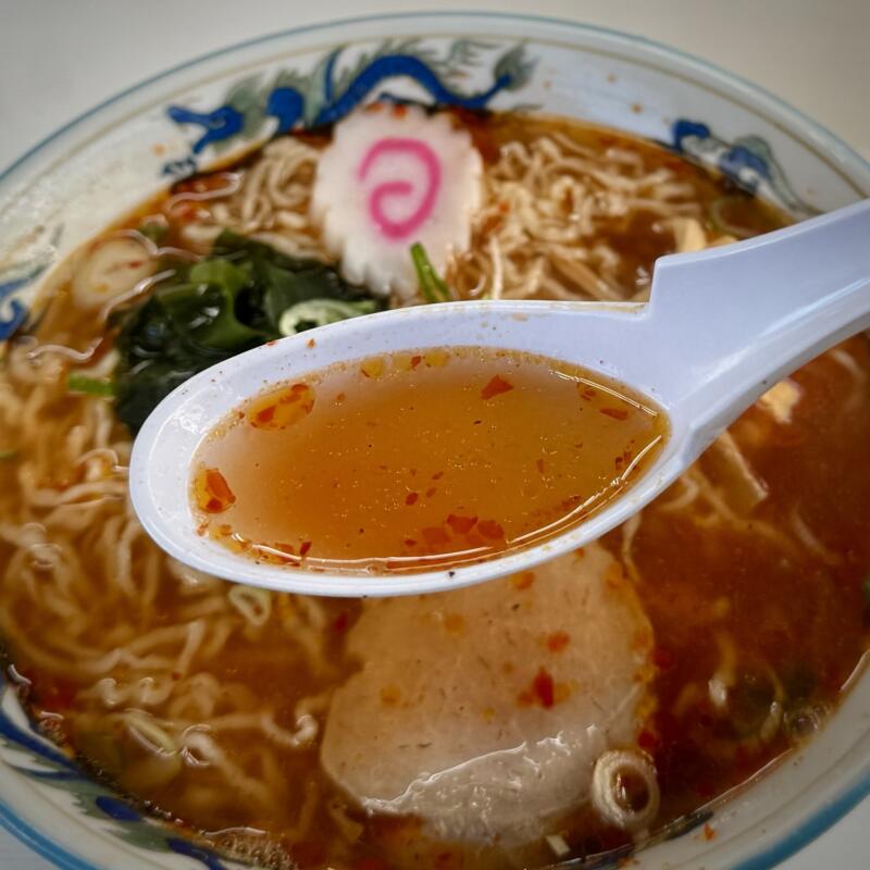 そばの店 ひらま 山形県米沢市浅川 置賜駅 激辛ラーメン 辛い米沢ラーメン 辛醤油ラーメン スープ