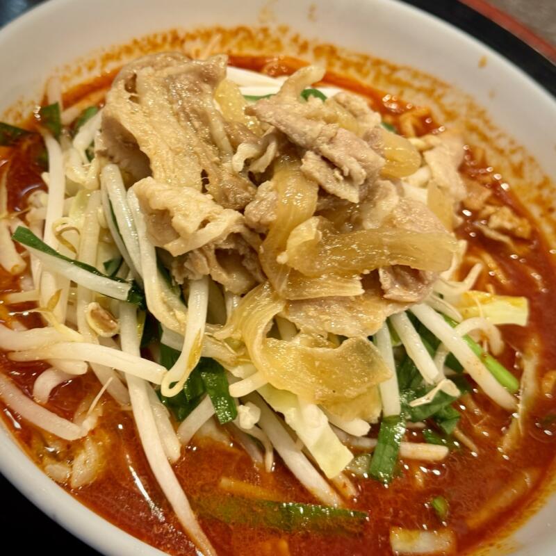 中国料理 大南軒 だいなんけん 山形県尾花沢市横町 大石田駅 焼肉ジャン 大辛 辛い焼肉ラーメン 半ライス 漬け物付き具