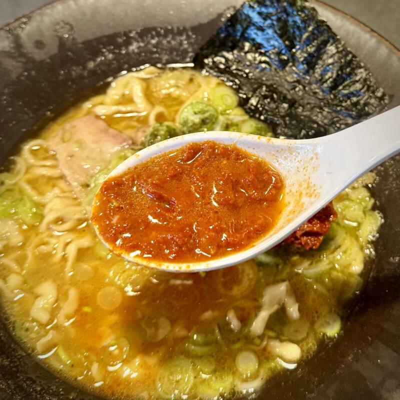 Ramen Ao ラーメン アオ 秋田県秋田市川尻御休町 辛味噌らぁ麺 辛味噌ラーメン スープ