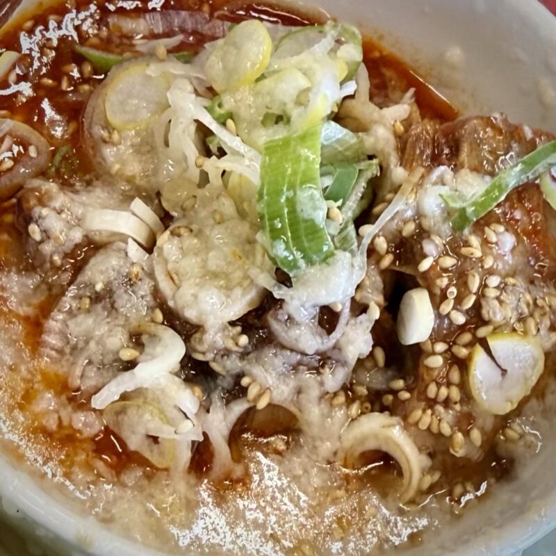 もつ煮 とん平食堂 牛久本店 茨城県牛久市東大和田町 ひたち野うしく駅 さくら園 辛ホルつけメン 辛口ホルモン つけ麺 こってり増し 具