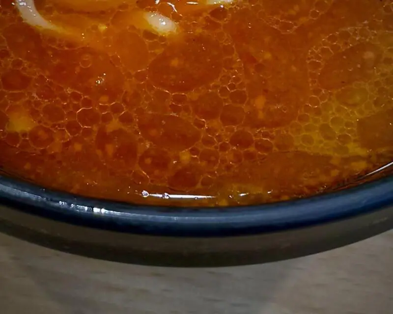 かっぱ寿司 男鹿店 秋田県男鹿市船越 内子 船越駅 鬼金棒監修 カラシビ味噌らー麺 辛痺味噌ラーメン 3辛 追い込みラー油 スープ