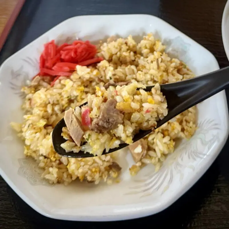 お食事処 きらく 秋田県秋田市楢山本町 楢山南中町 羽後牛島駅 ラーメンセット ミニチャーハン付き 炒飯