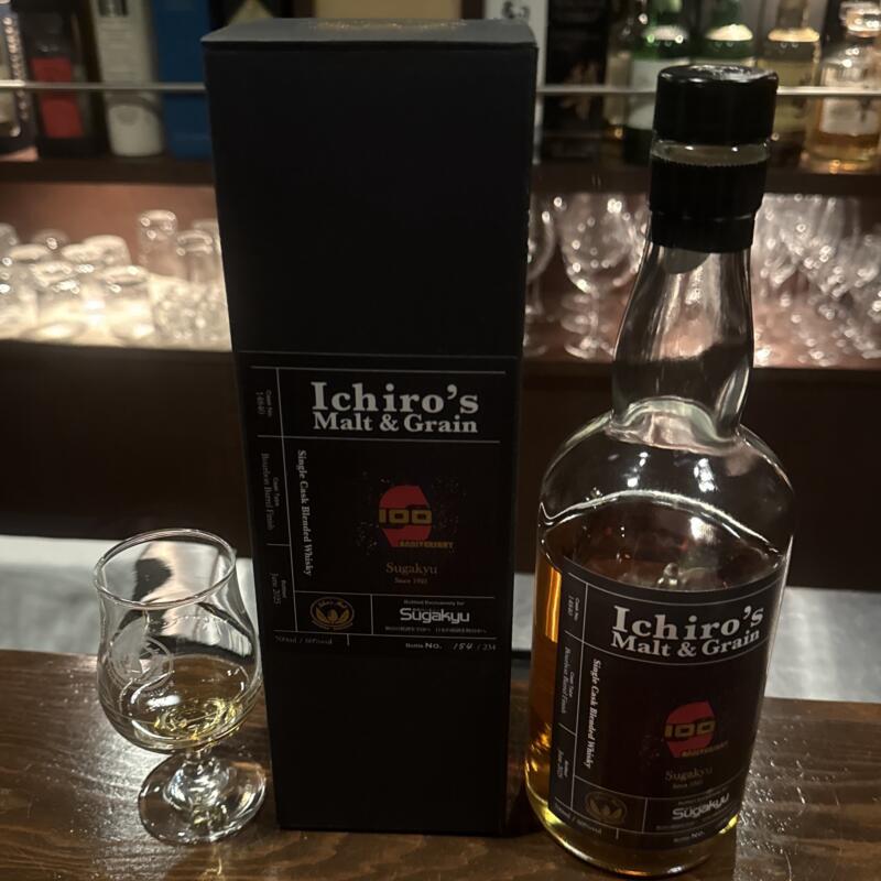 moon shine 秋田県秋田市大町 BAR ムーンシャイン 川反 イチローズ モルト＆グレーン 菅久商店 100周年ボトル ブレンデッドウイスキー