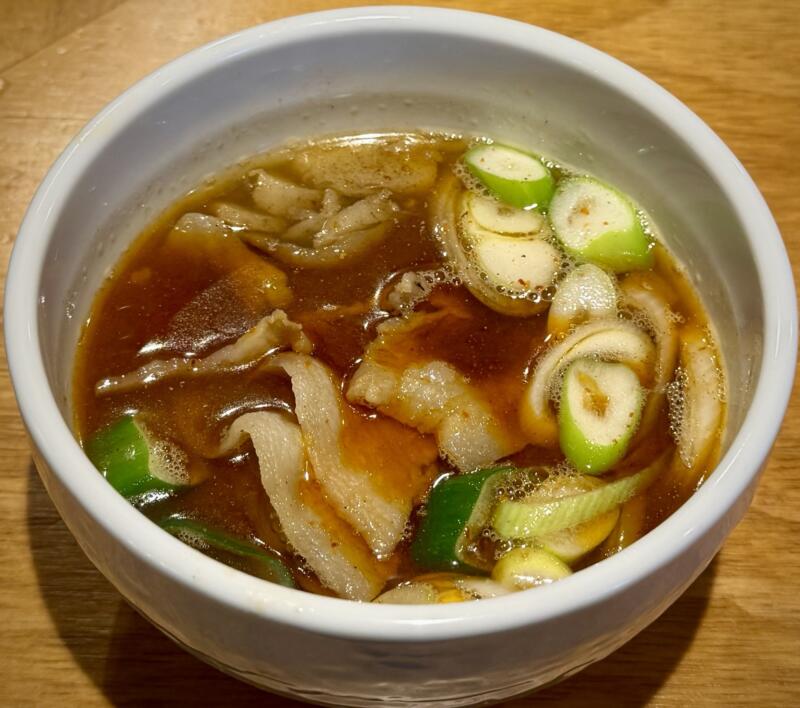 純手揉み中華 れん 福島県喜多方市寺町 前田 喜多方駅 辛ネギ豚つけ麺 つけ汁 スープ