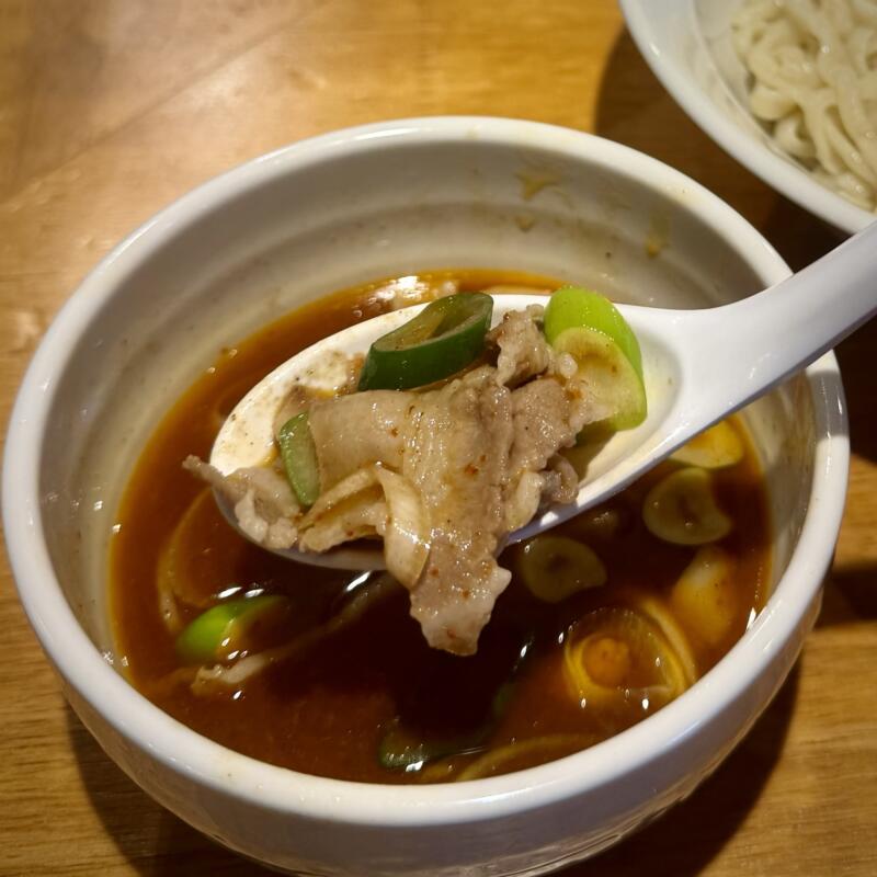 純手揉み中華 れん 福島県喜多方市寺町 前田 喜多方駅 辛ネギ豚つけ麺 豚バラ肉 具