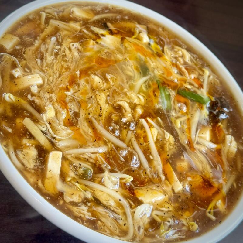 熱烈中華 〇武 まるたけ 山形県上山市金生東 高等養護学校前 かみのやま温泉駅 サンラータンメン スーラータンメン 酸辣湯麺 具