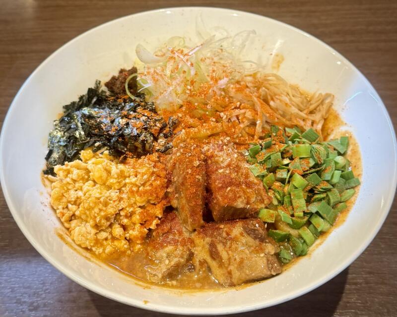 NOODLE SHOP KOUMITEI 香味亭 秋田県横手市婦気大堤 下久保 横手駅 オマール海老香る辛味噌まぜそば 辛さＬ　汁なしラーメン