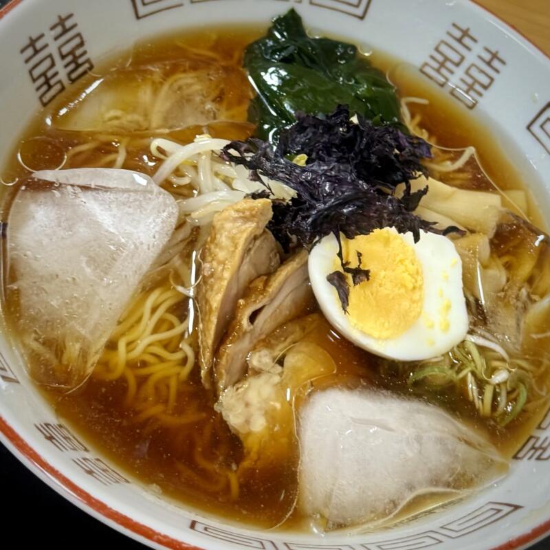 貝の沢温泉食堂 秋田県秋田市太平山谷 貝の沢口 大張野駅 冷しラーメン 冷たいラーメン 冷製醤油ラーメン 具