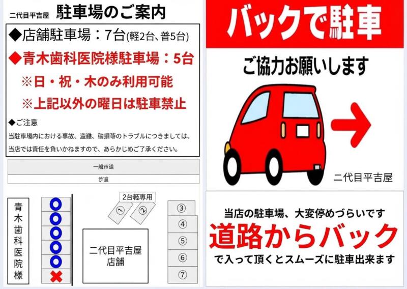 やまがた牛骨ラーメン 二代目平吉屋 へいきちや 富の中西 山形駅 山形県山形市富の中 駐車場案内
