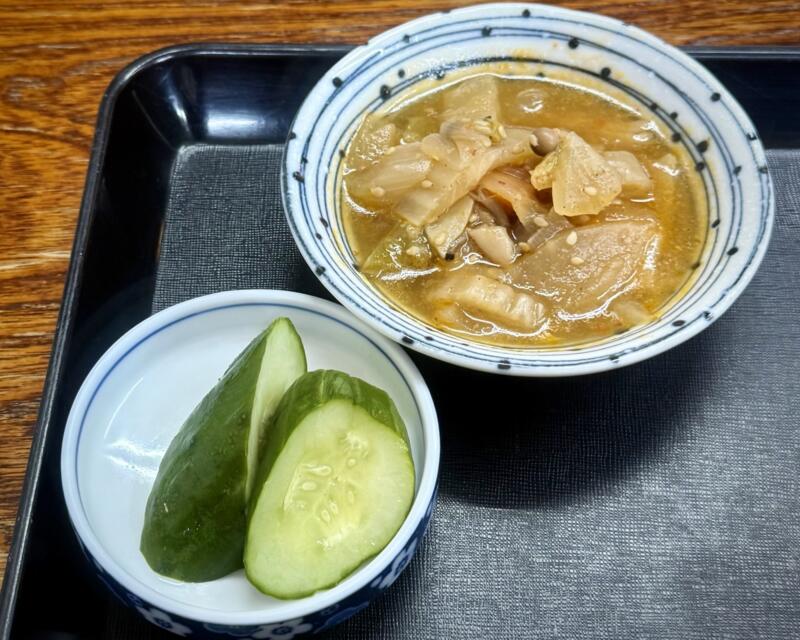 お食事処 妙光 妙光食堂 青森県黒石市元町 境松駅 境松一丁目 境松庁舎前 凧ラーメン ソースラーメン 小鉢 もつ煮込み 漬け物
