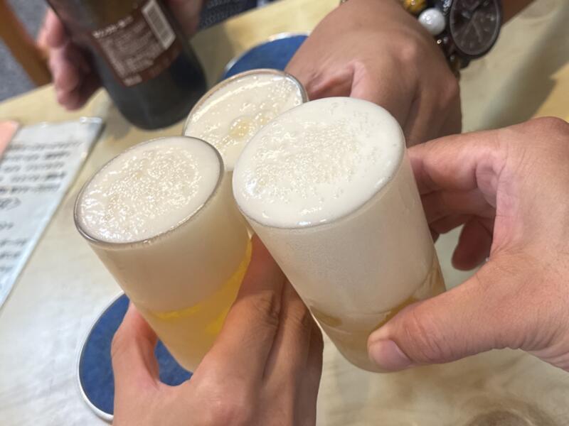 二葉 そば店 二葉蕎麦 千葉県船橋市本町 京成船橋駅 瓶ビール 乾杯