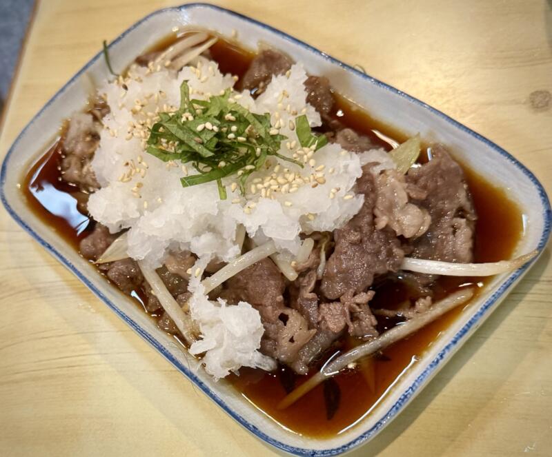 二葉 そば店 二葉蕎麦 千葉県船橋市本町 京成船橋駅 牛バラおろしポン酢炒め